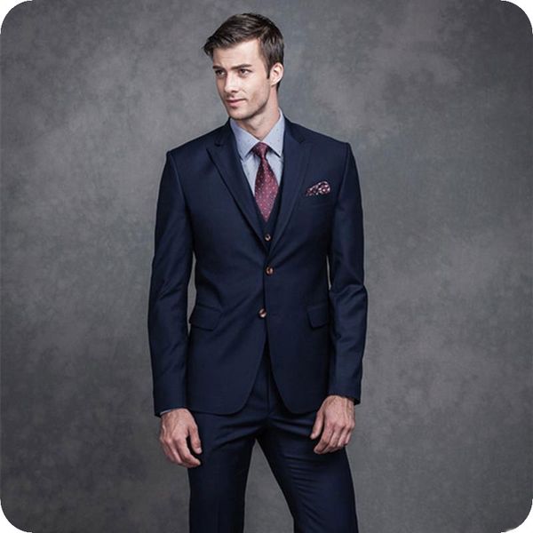 custom made dark blue men suits groom wear wedding tuxedos man business blazer 3piece latest coat pant designs costume homme man outfit, Black;gray
custom made dark blue men suits groom wear wedding tuxedos man business blazer 3piece latest coat pant designs costume homme man outfit, Black;gray
