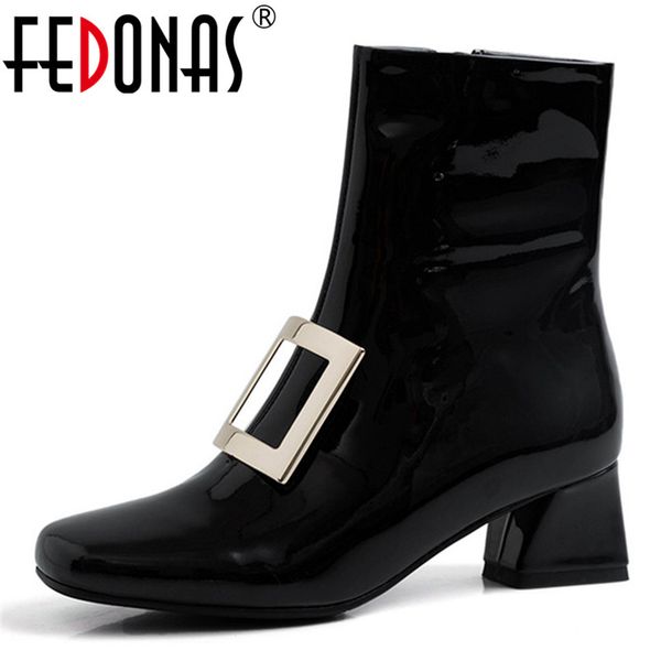 fedonas autumn winter women patent leather ankle boots punk zipper short boots new metal decoration party night club shoes woman, Black
fedonas autumn winter women patent leather ankle boots punk zipper short boots new metal decoration party night club shoes woman, Black