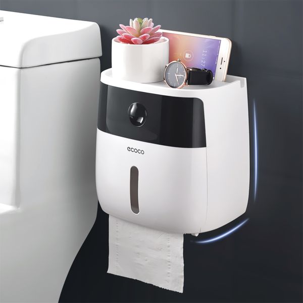 

Mounted Wall Tissue Dispenser Creative Plastic Box Bath Toilet Paper Holder Storage