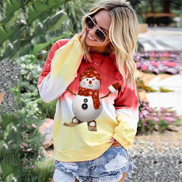 christmas women's sweatshirt round neck long sleeves contrast color cartoon snowman printed pullover sweatshirt, Black
christmas women's sweatshirt round neck long sleeves contrast color cartoon snowman printed pullover sweatshirt, Black