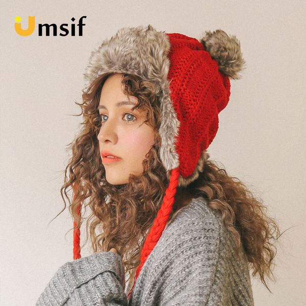 2018 new winter women solid color knitted bomber hats women's warm thicken beanies hat with pompom girls skullies & beanies caps, Blue;gray
2018 new winter women solid color knitted bomber hats women's warm thicken beanies hat with pompom girls skullies & beanies caps, Blue;gray