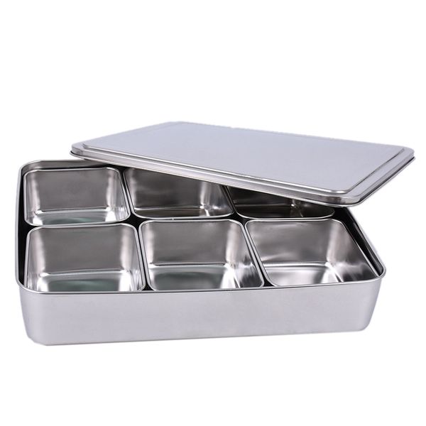 japanese stainless steel seasoning box set creative seasoning jar 6 grid with lid kitchen health spice box
japanese stainless steel seasoning box set creative seasoning jar 6 grid with lid kitchen health spice box