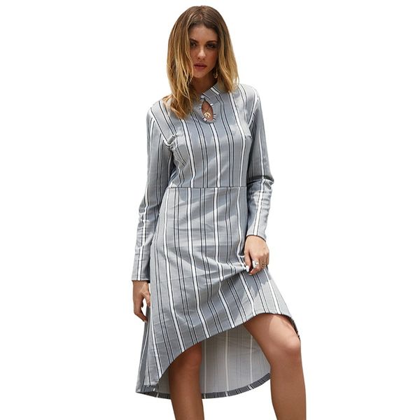 women's independent station explosion models 2019 new fall striped long-sleeved big swing dress, Black;gray
women's independent station explosion models 2019 new fall striped long-sleeved big swing dress, Black;gray