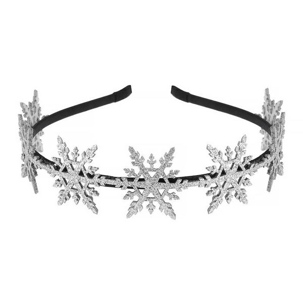 

1 pc christmas hairband adorable cute glitter snowflake hair hoops headdress for kids christmas party favors (silver/golden