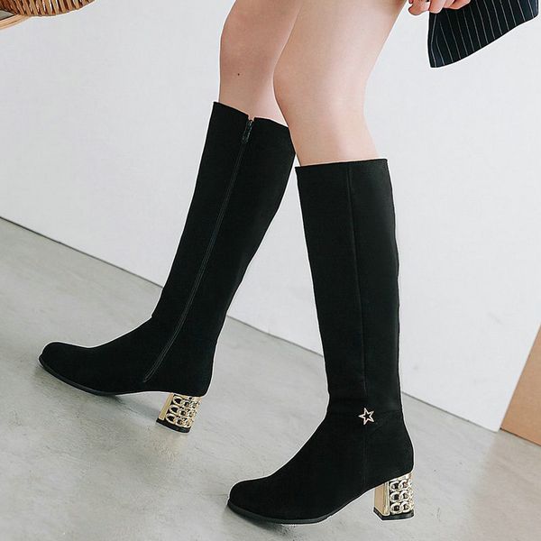 purple green black winter women knee high boots comfortable fashion block mid-heel ladies boots zipper flock autumn 2019
purple green black winter women knee high boots comfortable fashion block mid-heel ladies boots zipper flock autumn 2019