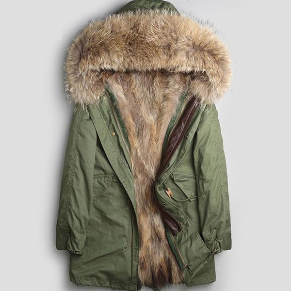 men's raccoon fur liners parker men's long raccoon fur collar coat winter warm jacket, Black
men's raccoon fur liners parker men's long raccoon fur collar coat winter warm jacket, Black