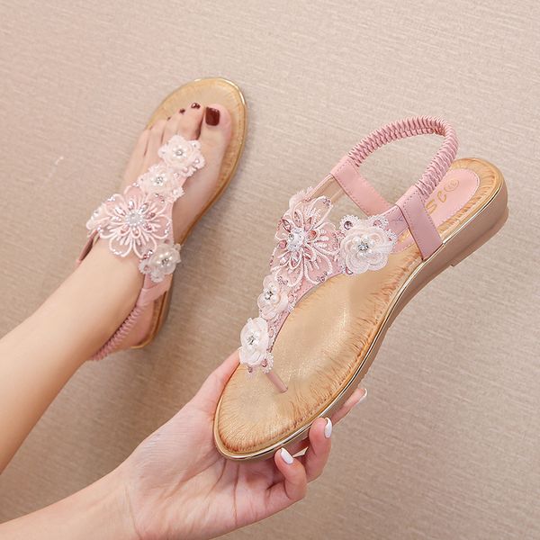 sweet lace flower flat sandals women clip toe pearl beads summer shoes woman floral bohemian beach sandalias mujer elastic band, Black
sweet lace flower flat sandals women clip toe pearl beads summer shoes woman floral bohemian beach sandalias mujer elastic band, Black