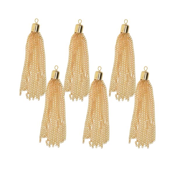 6 piece handmade boho long chain tassel pendants jewelry making charms for diy necklace earrings bracelet gold 100mm, Black
6 piece handmade boho long chain tassel pendants jewelry making charms for diy necklace earrings bracelet gold 100mm, Black