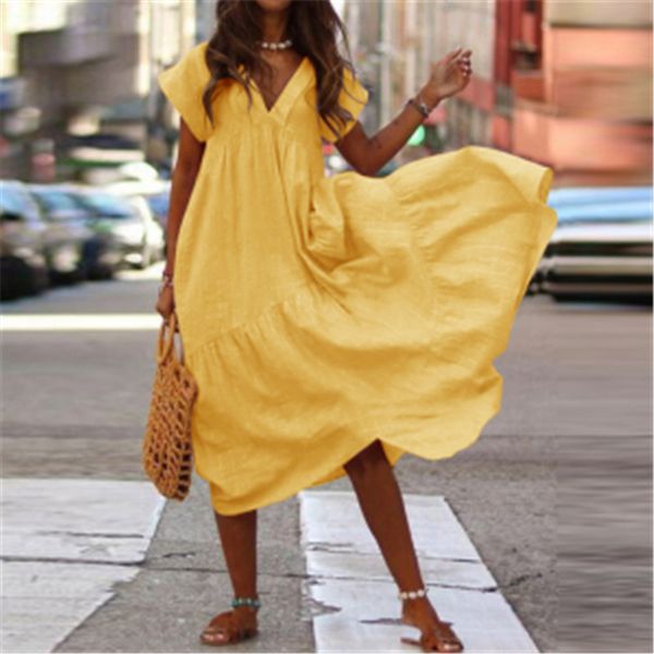 party dresses umeko 2021 women short sleeve dress solid v neck summer beach cotton linen casual kaftan maxi loose plus size, White;black
party dresses umeko 2021 women short sleeve dress solid v neck summer beach cotton linen casual kaftan maxi loose plus size, White;black