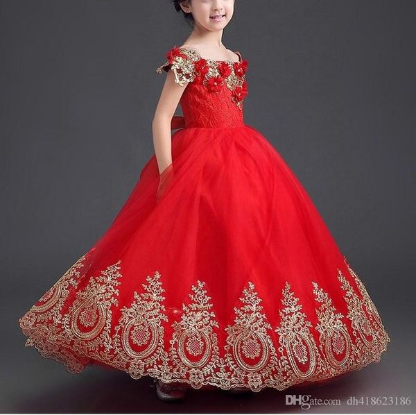 luxury gold appliques ball gown off the shoulder red long girls pageant dresses kids prom party dresses flower girl dresses ytz104, White;blue 
luxury gold appliques ball gown off the shoulder red long girls pageant dresses kids prom party dresses flower girl dresses ytz104, White;blue