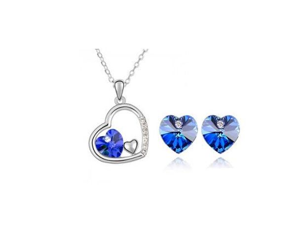 new fresh fashion personality colorful peach heart crystal necklace earrings set wholesale, Silver
new fresh fashion personality colorful peach heart crystal necklace earrings set wholesale, Silver