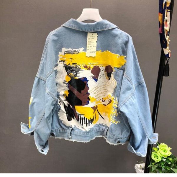yocalor 2019 autumn winter hand-painted pattern chic coat letters print cool girl denim jacket fashion pockets bf outwear, Black;brown
yocalor 2019 autumn winter hand-painted pattern chic coat letters print cool girl denim jacket fashion pockets bf outwear, Black;brown