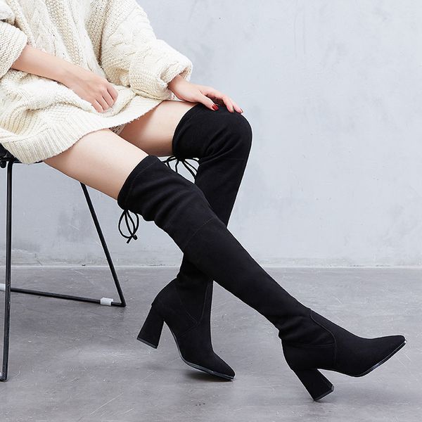 autumn women's shoes with overknee boots woman boots with elastic thin sexy, Black
autumn women's shoes with overknee boots woman boots with elastic thin sexy, Black