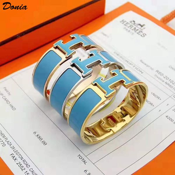 donia jewelry love home 18mm colorful enamel plating exaggerated titanium steel european and american popular adjustable opening bracelet, Black
donia jewelry love home 18mm colorful enamel plating exaggerated titanium steel european and american popular adjustable opening bracelet, Black