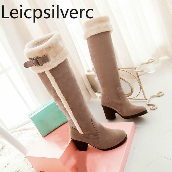 women's boots the new winter round head fashion belt buckle high heel high tube women's shoes plus size 34-43 heel height 7cm, Black
women's boots the new winter round head fashion belt buckle high heel high tube women's shoes plus size 34-43 heel height 7cm, Black