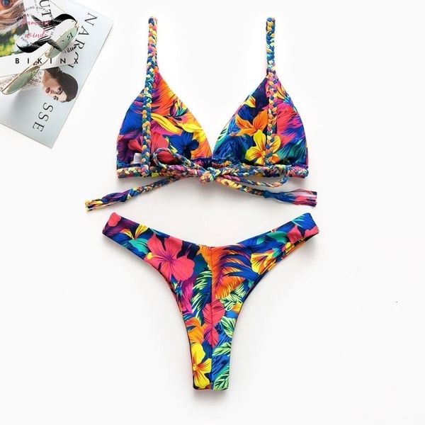 bikinx triangle floral print bikinis 2020 mujer biquini weave push up swimsuit female swimwear women bathers summer beach, White;black
bikinx triangle floral print bikinis 2020 mujer biquini weave push up swimsuit female swimwear women bathers summer beach, White;black
