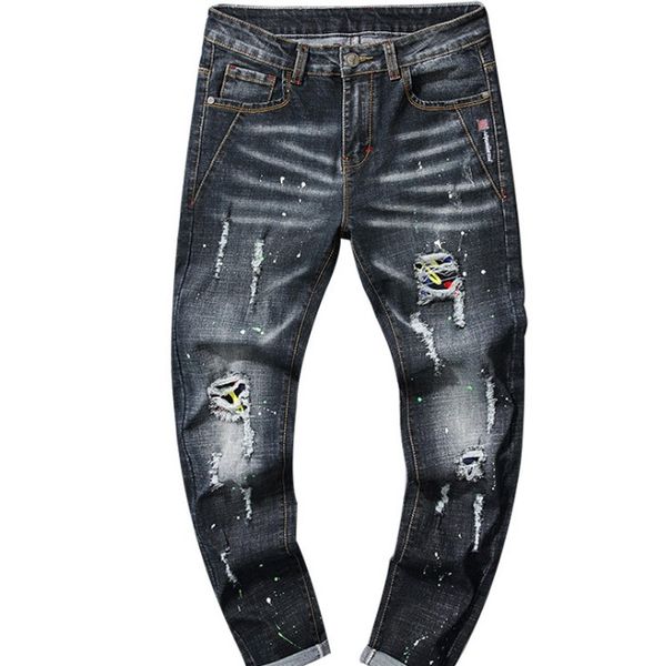 fashion vintage hole men's jeans men's slim hip hop casual pants autumn and winter new style mens jeans, Blue
fashion vintage hole men's jeans men's slim hip hop casual pants autumn and winter new style mens jeans, Blue