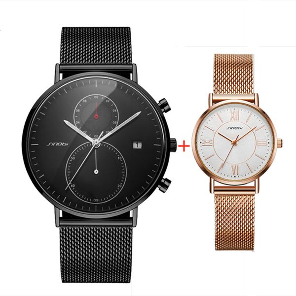 2pcs black watches for men women lover watch sinobi simple steel mesh fashion quartz wristwatches for men ladies couple set, Slivery;brown
2pcs black watches for men women lover watch sinobi simple steel mesh fashion quartz wristwatches for men ladies couple set, Slivery;brown