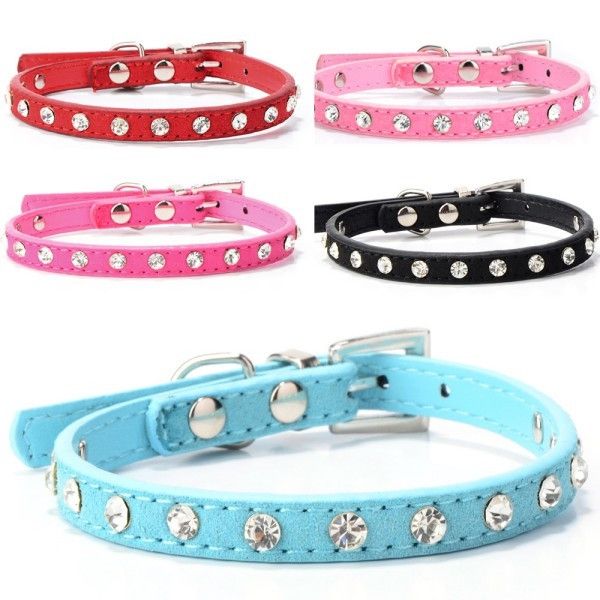 factory price pet suede pu leather crystal rhinestone dog puppy cat collar necklace xs s m dog collars leashes
factory price pet suede pu leather crystal rhinestone dog puppy cat collar necklace xs s m dog collars leashes