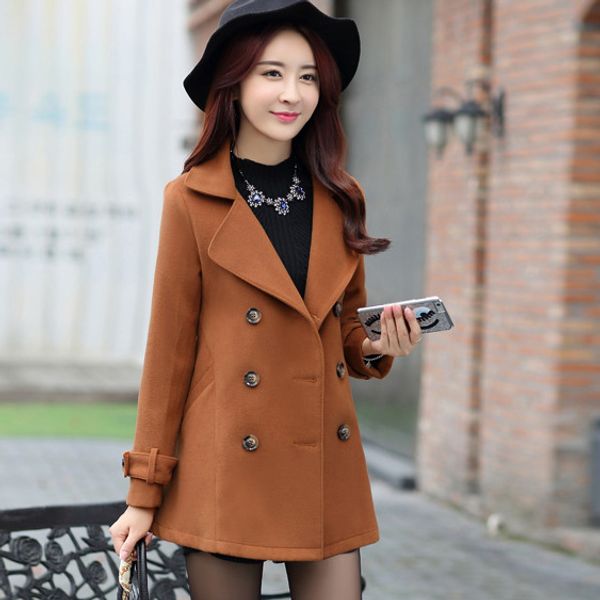 solid wool coat short wool blend coat and jacket double breasted women coats autumn winter, Black
solid wool coat short wool blend coat and jacket double breasted women coats autumn winter, Black