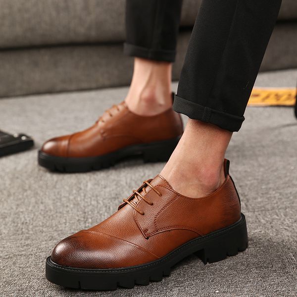 british style men's fashion wedding party dress cow leather shoes breathable platform shoe lace-up sneakers chaussure homme male, Black
british style men's fashion wedding party dress cow leather shoes breathable platform shoe lace-up sneakers chaussure homme male, Black
