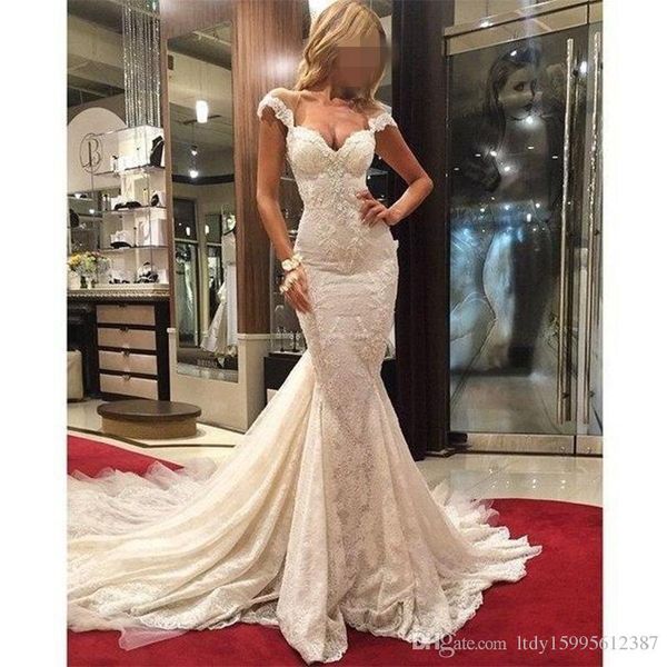 new 2019 mermaid trumpet wedding dresses tulle lace halter chapel train bridal gowns custom made plus size 1271, White
new 2019 mermaid trumpet wedding dresses tulle lace halter chapel train bridal gowns custom made plus size 1271, White