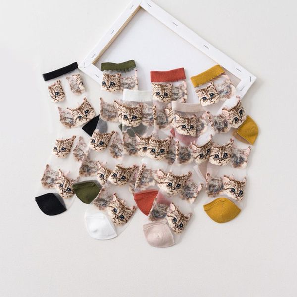 3 pairs women summer ultra thin cute ankle socks transparent glass fiber splice cartoon meow cat print see through tube hosiery, Black;white
3 pairs women summer ultra thin cute ankle socks transparent glass fiber splice cartoon meow cat print see through tube hosiery, Black;white