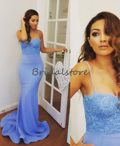 2019 aqua blue slim prom dresses spaghetti straps lace mermaid formal bridesmaid dresses summer holiday evening party gowns fitted, Black
2019 aqua blue slim prom dresses spaghetti straps lace mermaid formal bridesmaid dresses summer holiday evening party gowns fitted, Black