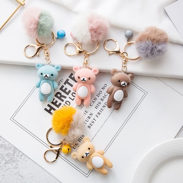 cute flocking bear car key chain female creative fur ball key ring chain bag ornament car lock pendant, Silver
cute flocking bear car key chain female creative fur ball key ring chain bag ornament car lock pendant, Silver