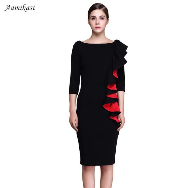 casual dresses vestidos women 2021 autumn slash neck flounces three quarter sleeve patchwork business pencil plus size, Black;gray
casual dresses vestidos women 2021 autumn slash neck flounces three quarter sleeve patchwork business pencil plus size, Black;gray