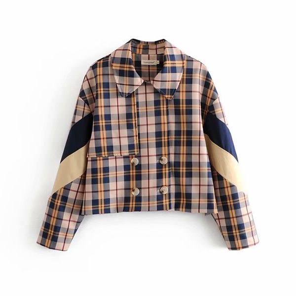 fashion autumn winter coat long sleeve double-breasted plaid jacket womens jackets and coats streetwear chaquetas mujer, Black;brown
fashion autumn winter coat long sleeve double-breasted plaid jacket womens jackets and coats streetwear chaquetas mujer, Black;brown