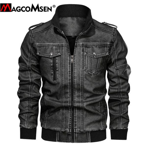 magcomsen leather jacket men vintage stand collar motorcycle biker faux leather jacket fashion causal slim fit pu, Black
magcomsen leather jacket men vintage stand collar motorcycle biker faux leather jacket fashion causal slim fit pu, Black
