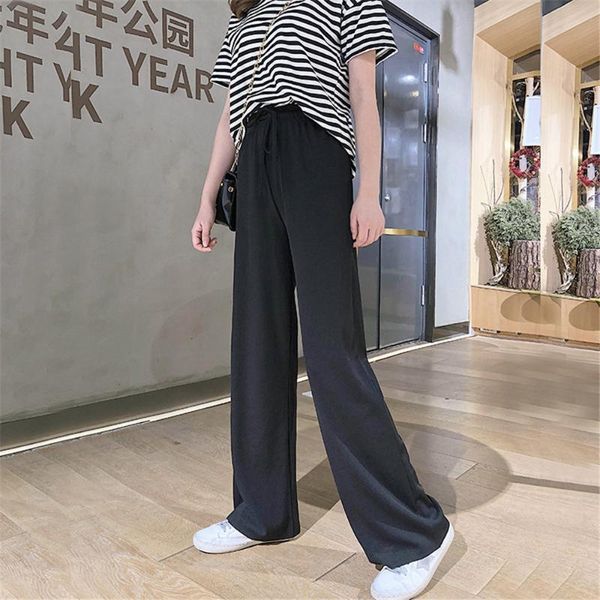 women summer thin knit trousers elastic wide leg loose pants ankle length pants casual trousers fashion sweatpants large size, Black;white
women summer thin knit trousers elastic wide leg loose pants ankle length pants casual trousers fashion sweatpants large size, Black;white