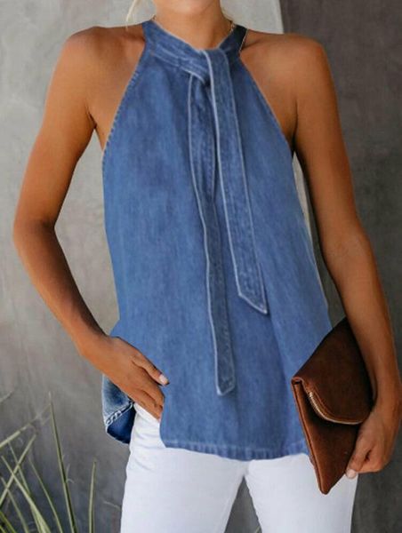 women's blouses & shirts summer fashion halter bandage sleeveless cold shoulder ladies pure color loose tank blouse, White
women's blouses & shirts summer fashion halter bandage sleeveless cold shoulder ladies pure color loose tank blouse, White