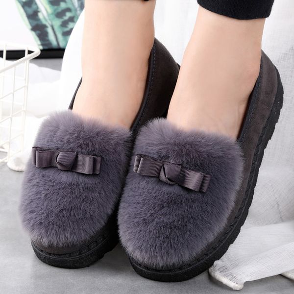 sagace fashion plus velvet lazy shoes women's winter warm peas shoes bow casual cotton slippers soft plus bow warm, Black
sagace fashion plus velvet lazy shoes women's winter warm peas shoes bow casual cotton slippers soft plus bow warm, Black