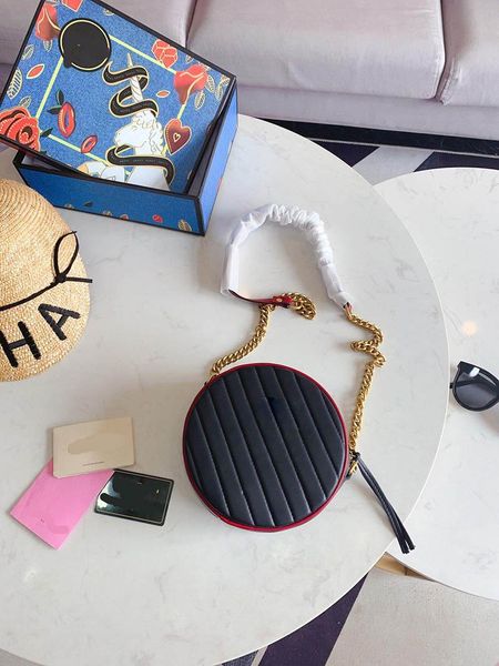 designer-luxury handbag purse round style chain strap shoulder crossbody purse bag diamond lattice gucy purse bag