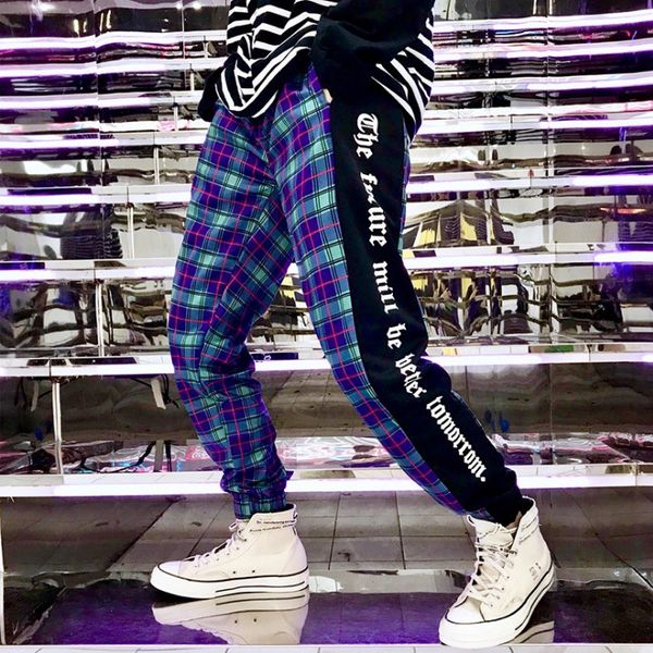 mens joggers pants streetwear mens patchwork cotton hip hop blue sweatpants male plaid ankel length trousers ins, Black
mens joggers pants streetwear mens patchwork cotton hip hop blue sweatpants male plaid ankel length trousers ins, Black