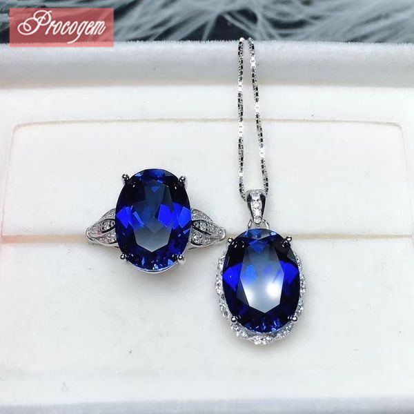 procogem classic sapphire jewelry sets rings for women necklaces rings 10x14mm for party 925 sterling silver #238, Black
procogem classic sapphire jewelry sets rings for women necklaces rings 10x14mm for party 925 sterling silver #238, Black