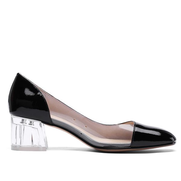 wetkiss new 2020 lady footwear patent leather shoe women clear short heel pumps shoes block heel pvc pumps shoes for office lady, Black
wetkiss new 2020 lady footwear patent leather shoe women clear short heel pumps shoes block heel pvc pumps shoes for office lady, Black