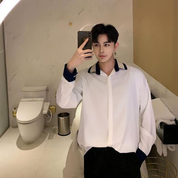 men fashion long sleeve casual white shirt male stage show party nightclub loose dress shirts, White;black
men fashion long sleeve casual white shirt male stage show party nightclub loose dress shirts, White;black