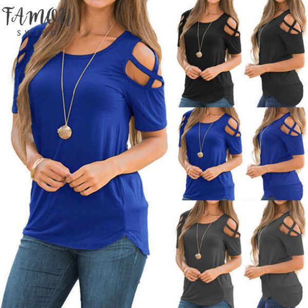new fashion womens cold shoulder t shirt ladies summer casual short sleeve drop shipping good quality, White
new fashion womens cold shoulder t shirt ladies summer casual short sleeve drop shipping good quality, White