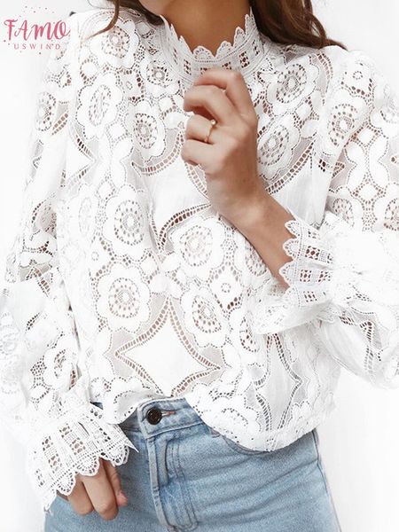 regular women lace hollow out blouses elegant female loose high neck blouses casual lace embroidery long sleeve white shirts
regular women lace hollow out blouses elegant female loose high neck blouses casual lace embroidery long sleeve white shirts