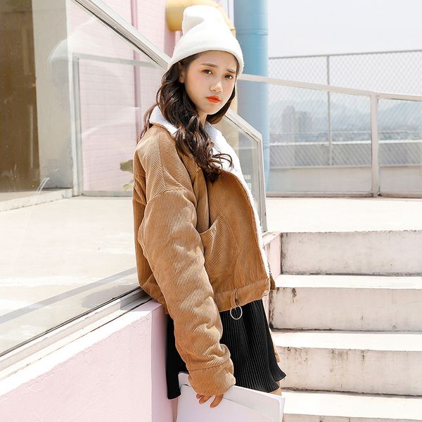 p shoot 2019 winter new style korean-style loose-fit short lambs wool cotton coat women's corduroy coat small cotton-padded, Blue;black
p shoot 2019 winter new style korean-style loose-fit short lambs wool cotton coat women's corduroy coat small cotton-padded, Blue;black