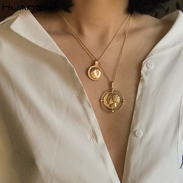 huanzhi vintage gold color human face head portrait carved coin multilayer pendant long necklaces for women girls party gift, Silver
huanzhi vintage gold color human face head portrait carved coin multilayer pendant long necklaces for women girls party gift, Silver