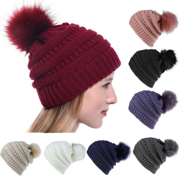 women girls hat keep warm winter caps foe women hairball knitted hats wool hemming fur ball hat 8 colors solid ski caps, Blue;gray
women girls hat keep warm winter caps foe women hairball knitted hats wool hemming fur ball hat 8 colors solid ski caps, Blue;gray