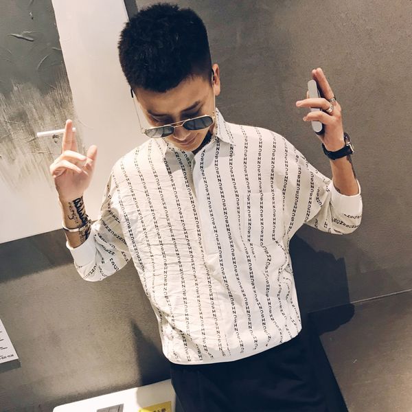 a348 -1 cs171 special p45 2019 summer bat sleeve in sleeve letter shirt male sociology guy wind, White;black
a348 -1 cs171 special p45 2019 summer bat sleeve in sleeve letter shirt male sociology guy wind, White;black