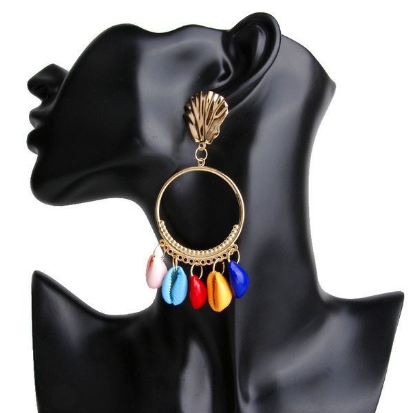 new fashion statement earrings for women colorful shell dangle earring summer beach gold color circle tassel earring brincos lx, Silver
new fashion statement earrings for women colorful shell dangle earring summer beach gold color circle tassel earring brincos lx, Silver