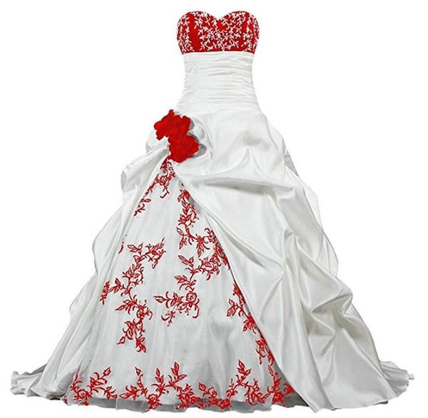 strapless beaded embroidery pleated satin wedding dress court train vintage bridal wedding gowns lace up back plus size custom made, White
strapless beaded embroidery pleated satin wedding dress court train vintage bridal wedding gowns lace up back plus size custom made, White