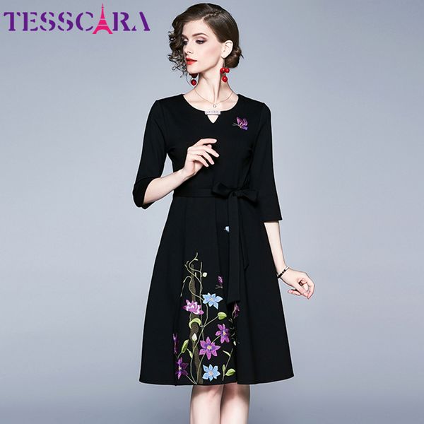 tesscara women elegant embroidery dress festa female office cocktail party robe floral designer a-line vestidos, Black;gray
tesscara women elegant embroidery dress festa female office cocktail party robe floral designer a-line vestidos, Black;gray