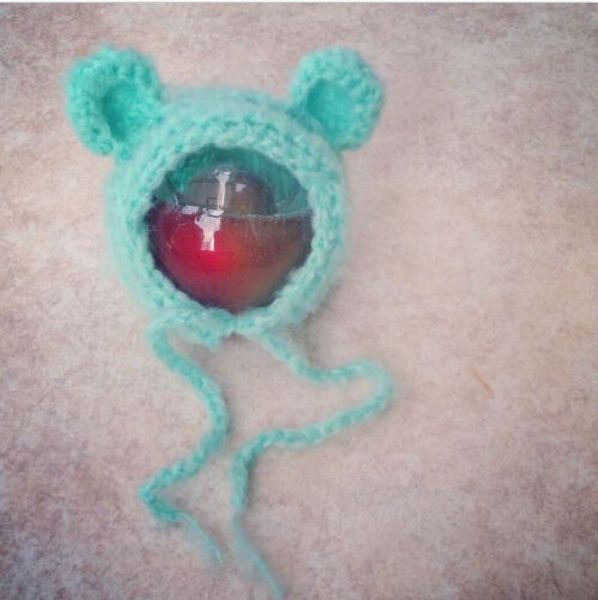 handcraft mohair fluffy crochet teddy bear bonnet, hat, beanie. pgraphy prop. newborn ,baby pgraphy props, Yellow